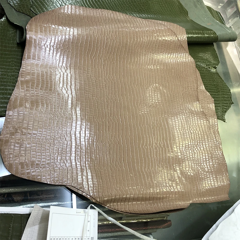 Real Crocodile embossed sheep skin alligator pattern leather for shoes bags jewelry box