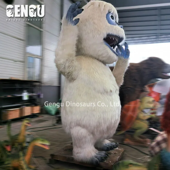 White Monster Model Artificial Animatronic Robot Yeti Statue Indoor Metal Indoor/Shopping Mall/Kindergarten/Public/Airport