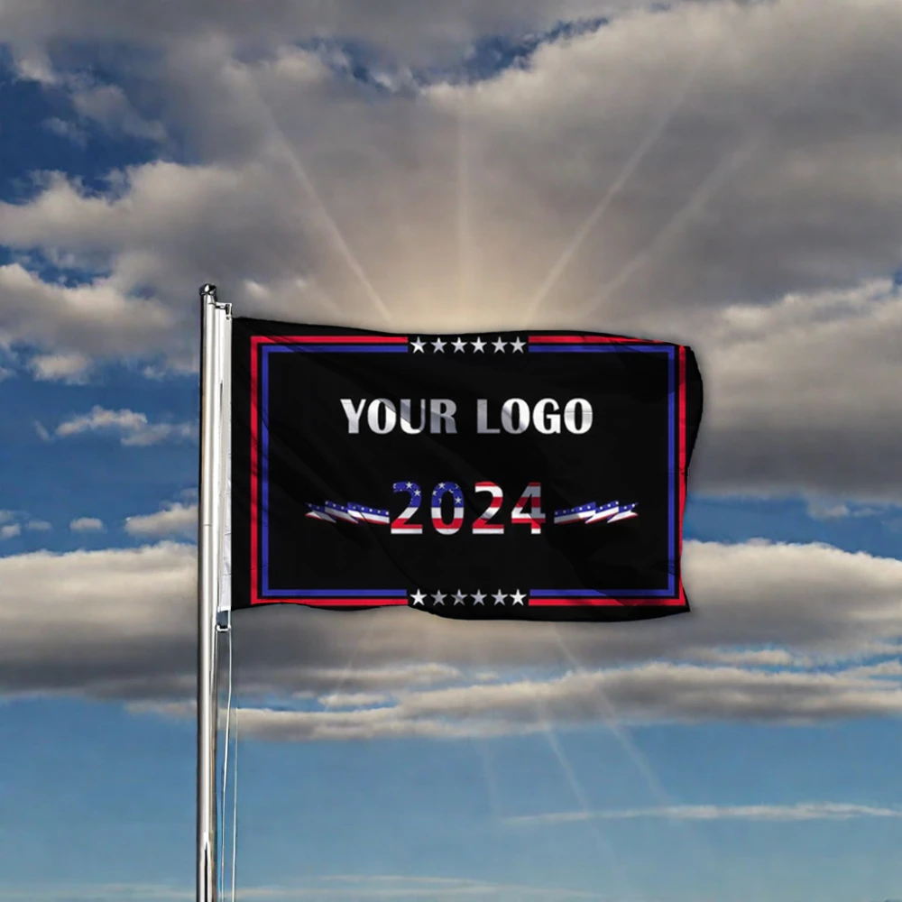 Outdoor Polyester Silk Screen Printing 3x5ft Custom Logo Printed American 2024 Flag