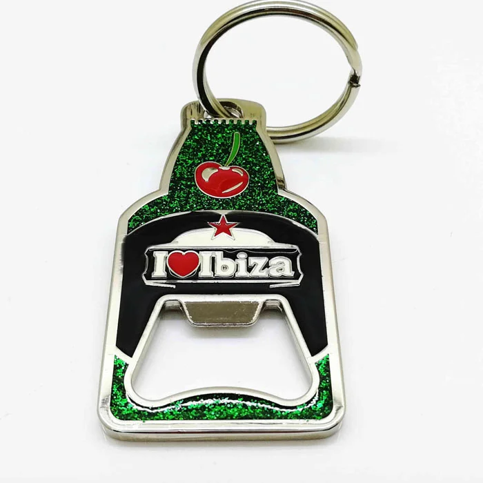 Custom Logo Metal Keychain Fashion Style Gun Shaped Bottle Opener Cheap Customizable Zinc Alloy Iron Souvenir Blank Key Ring