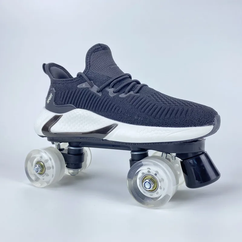Factory personalized customization 4 wheel classic roller skates, flashing roller skate quad skates