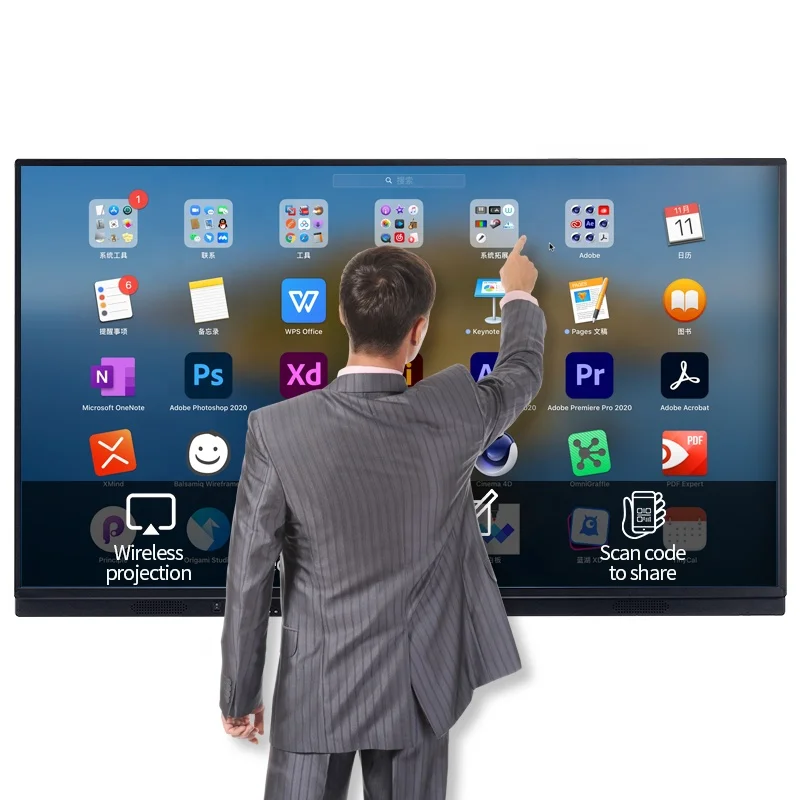 Business Meeting Interactive Panel Finger Multi Touch Screen Digital Whiteboard Smart Board Interact Whiteboard