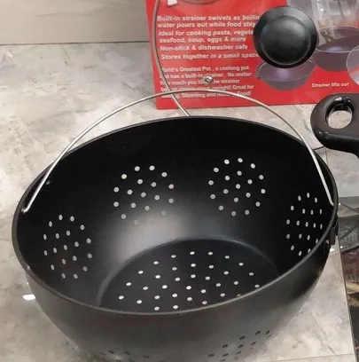 
Cooking Pot Basket Always Stays Upright Multifunction Greatest Cooking Stock Pot with Lid Cooking Pot Strainer 