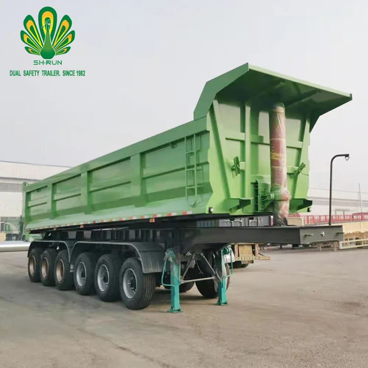 Low Price 3 4 5 6 Axle 80 Ton U-Shape Self Discharge Rear End Tipper Dump Trailer Truck Semi Trailer for Sale