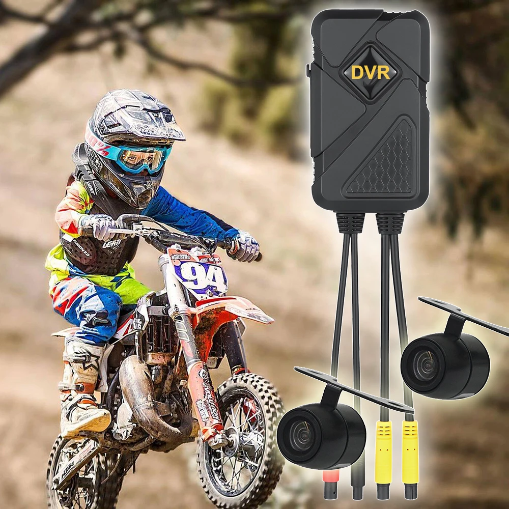 2 Channel Motorcycle Dash Cam 1080+720P Mobile DVR SD card Night Vision Motor Recorders