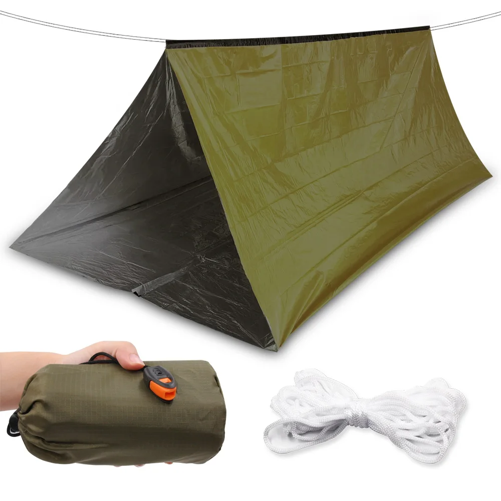 Emergency Shelter Tent Survival Tarp Rescue Gear Emergency Kit Reflective Mylar Survival Tent