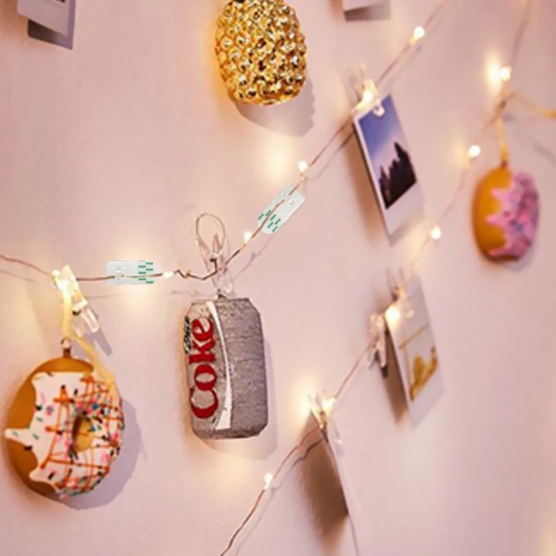 Small Decorating Clips Mini Clear Christmas Garland Hanger Plastic Hooks For Wires