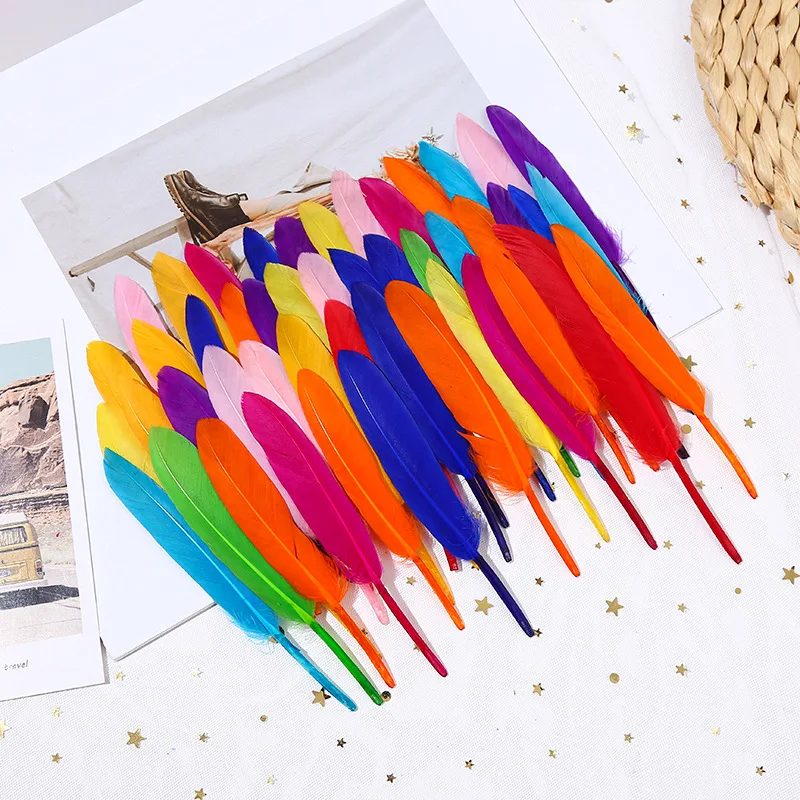 Wholesale DIY Dyed Decor feather 50pcs/Bag 10-15cm goose Knife Feather For Earring Accessories