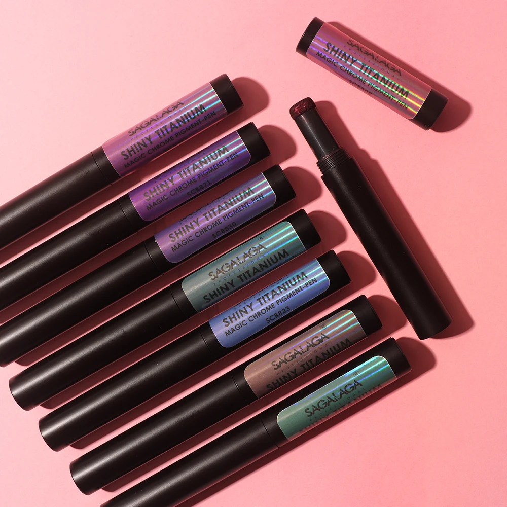 Private Label Aurora Mermaid Nail Pigment Chrome Powder  Metallic Nail Bulk Pigment Powder Dust Colors Chrome Pens