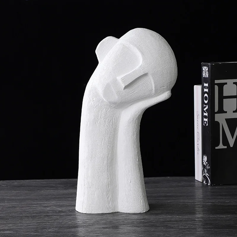 Modern Simple Black White Abstract Figure Sculpture Decoration Creative Cartoon Ceramic Art Room Body Ornament