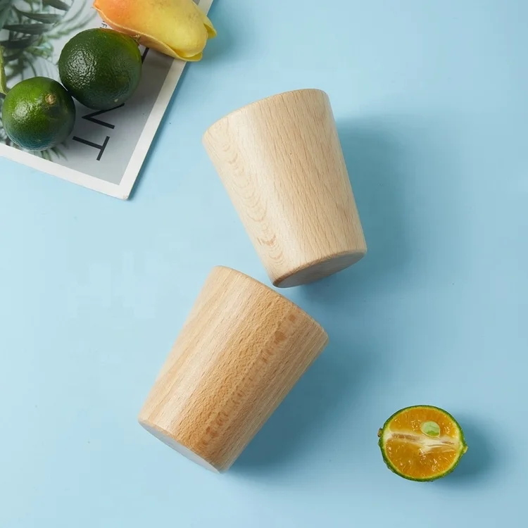 Japanese small mini wooden tea water cups