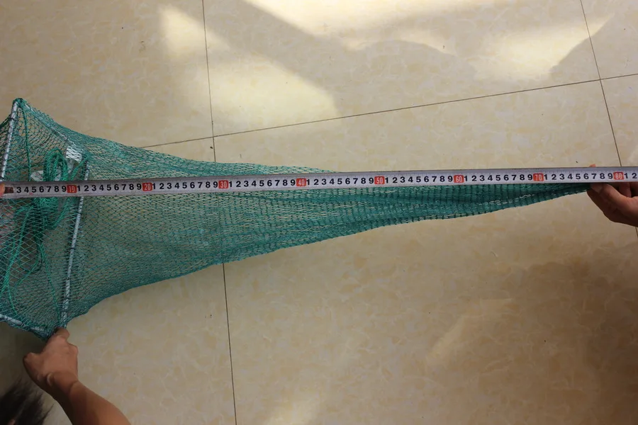 fishing cage crab trap lobster trap steel frame wide 35cm height 22cm length 9.5m with PE net