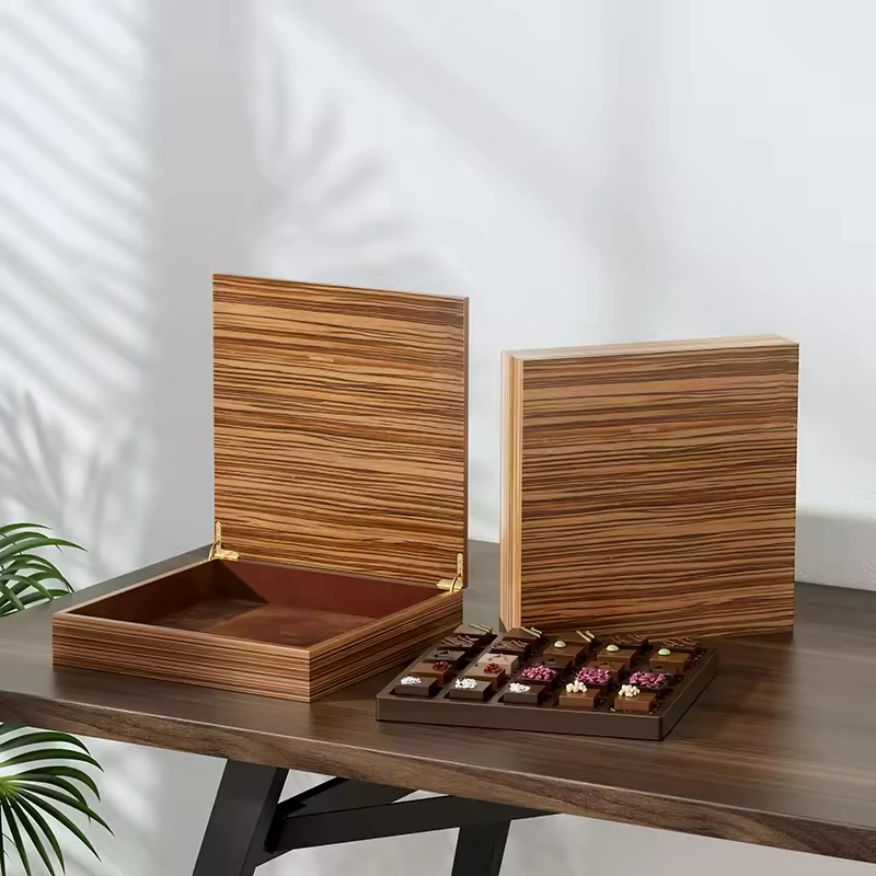 Custom wooden food packaging box kat albaskoot Halva pastry / Halva cake chocolate biscuit Date box case for arab Islam