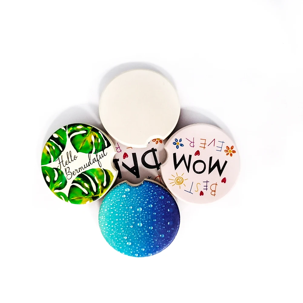 XS ltd.Cork Sand Stone Ceramic Bus Logo Cup Blank Absorbent Car Coaster For Drink Sale cup mug coaster