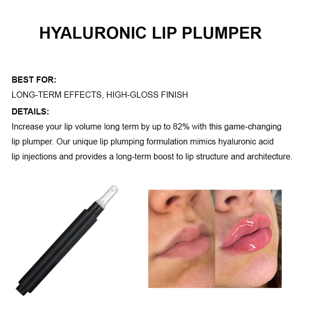 Private label hyaluronic acid lip plumper gloss