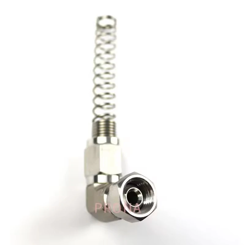 1Pcs Stainless Steel Threaded 1/4 3/8 Pneumatic Fittings Tool Paint Spray Gun Compressor Hose Fitting Tee Spring Connector Pipe