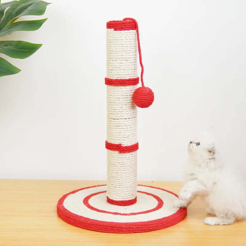 Pet Supplies Cat Scratching Post New Design Cats Sisal Cat Tree with Swing Ball and Mouse Strong Sisal Scratching Pillar