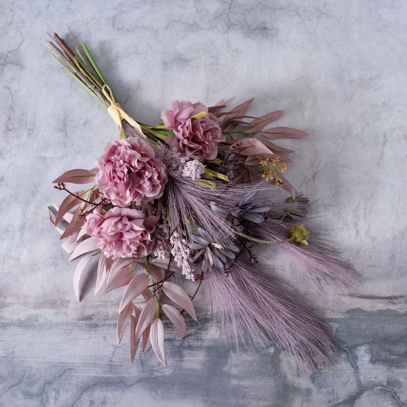 CF01127B Popular Artificial Wild Chrysanthemum and Peony Bouquet For Festive Decorations