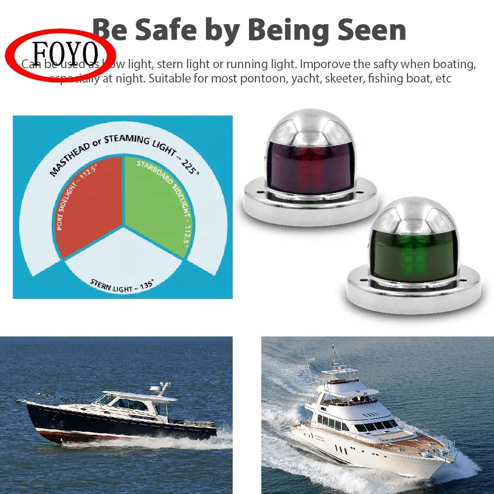 Foyo Brand Marine Hardware LED Navigation Light Boat Light for Boat/Car/Yacht/Kayak