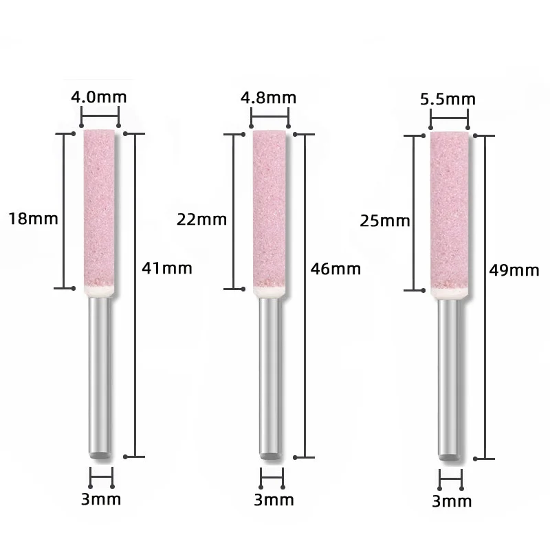Chainsaw Chain Grinding Head Cylindrical Burr 4/4.8/5.5mm Chainsaw Sharpener Stone File Chain Saw Sharpening Carving Tools