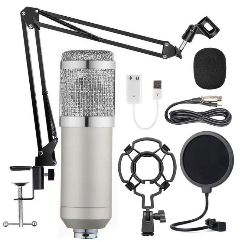 Live microphone stand set large diaphragm condenser microphone microphone voice network with goods K song