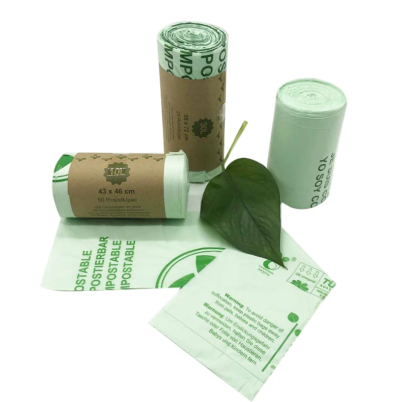 bio degradable compostable PLA cornstarch bin liner can garbage waste bags for home office