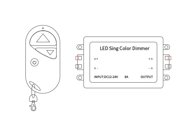 FEICAN RF LED Dimmer With 3 Keys Remote RF Monochrome Dimmer Black LED Controllable Wireless Low Voltage Controller
