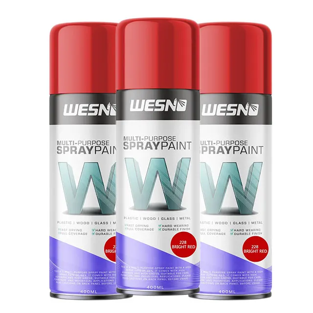 Wesno Spray Paint red color 400ml aerosol paint for car
