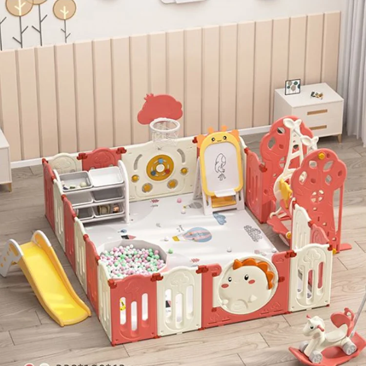 14+2 Child fence baby safety and easy to store plastic playpens for babies indoor