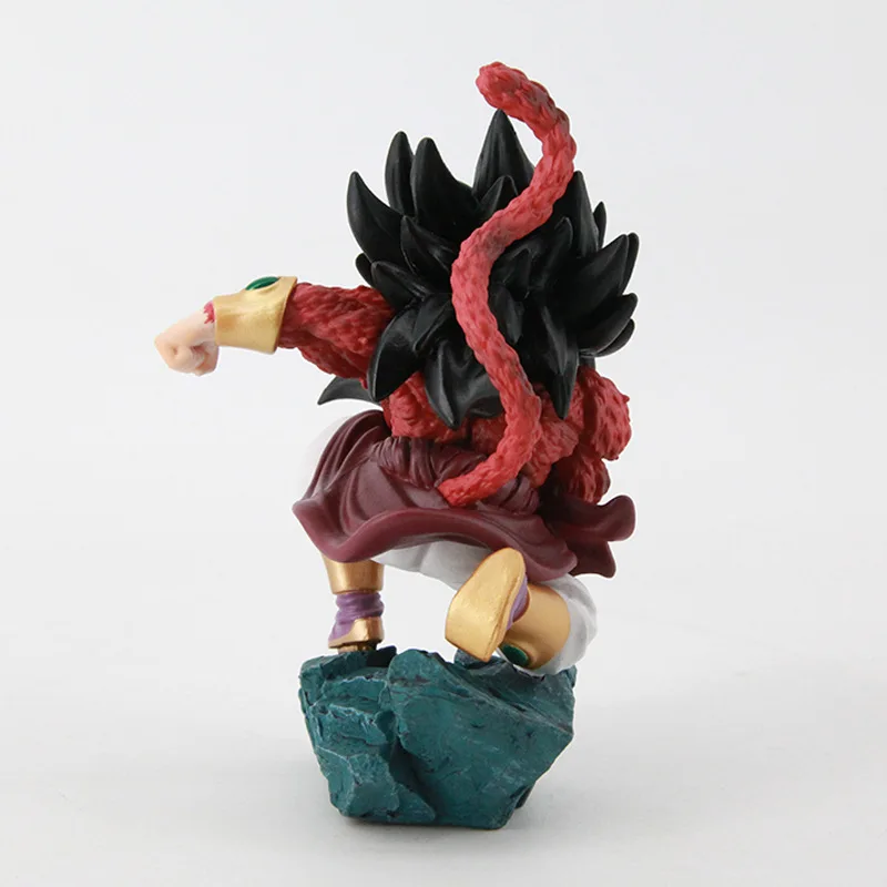 Hot Sale Dragons Ball Saiyans Super Four Kneeling Broly Figure Box Battle Form Doll Model Tabletop Ornament