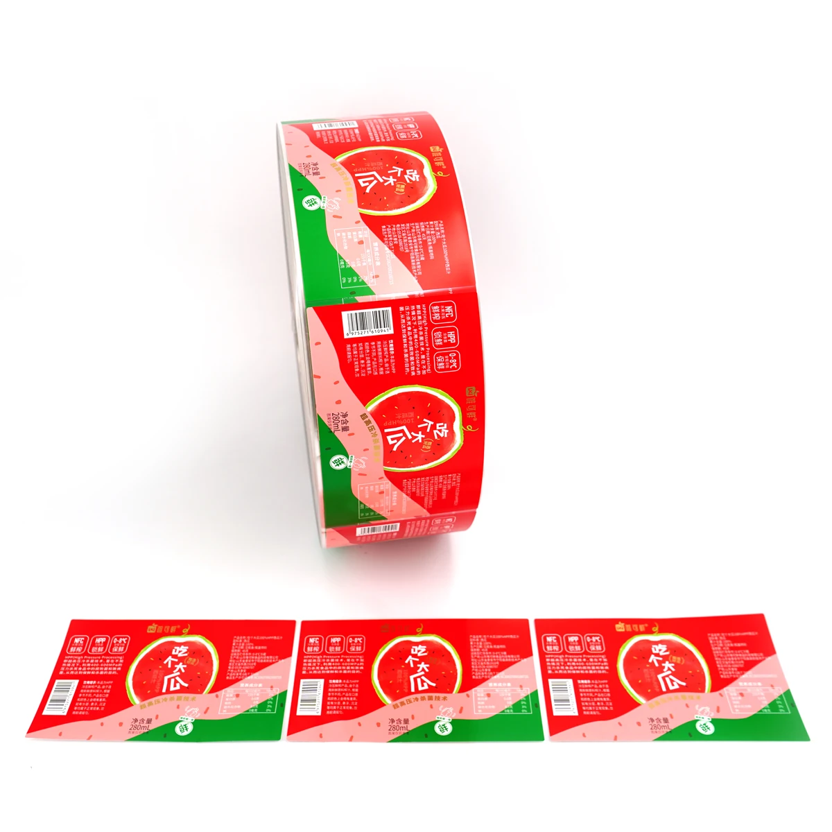 PVC Heat Seal Bottle Shrink Sleeves Packaging Label Wrap for PET Bottles for Beverages Tea Champagne Mineral Water