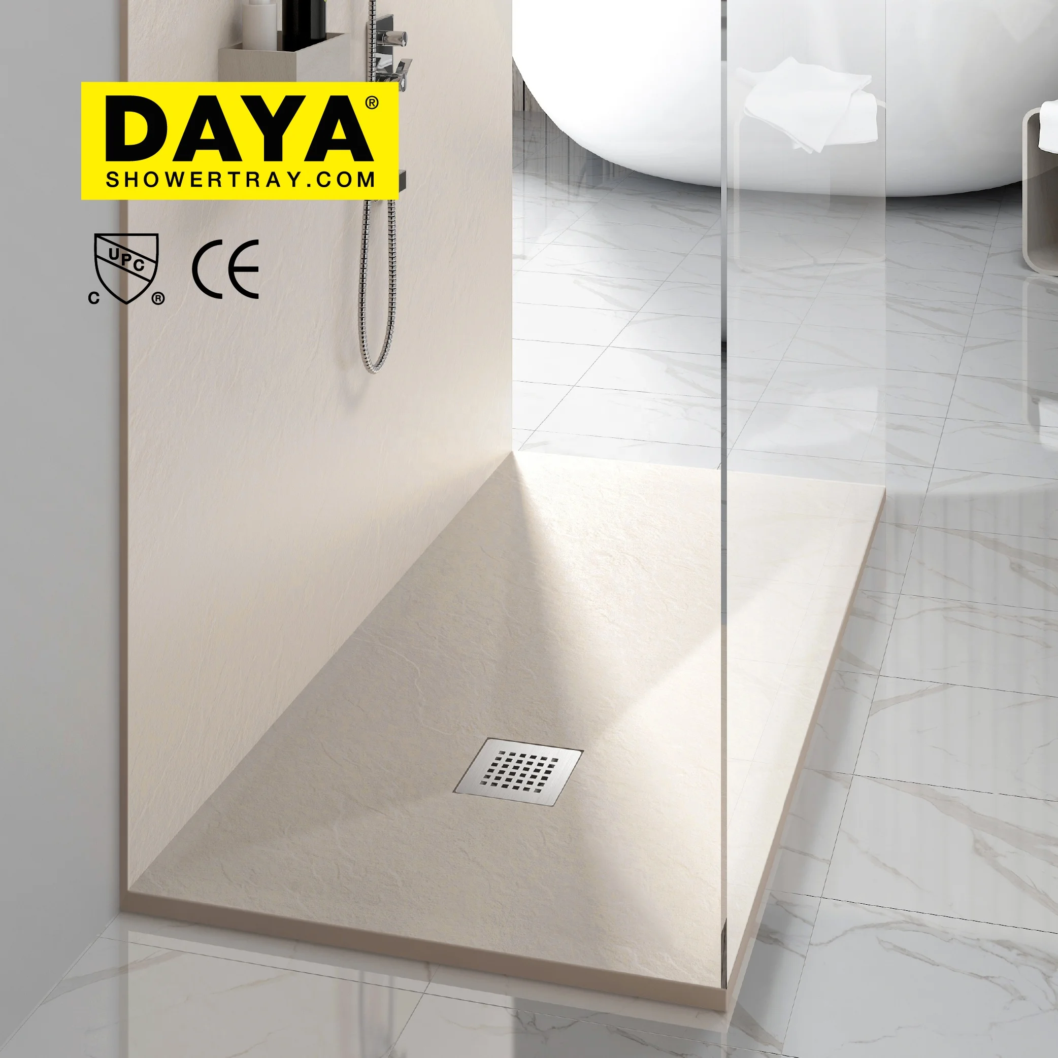 Marble Artificial Solid Surface Stone Resin Shower