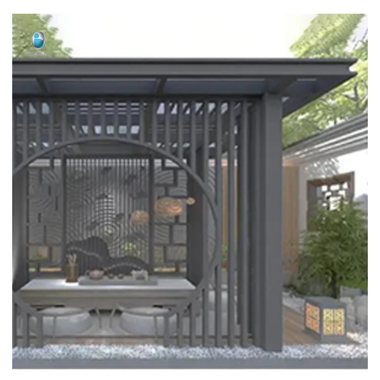 Classical Elegance Custom Pavillon Outdoor Courtyard Garden Customized Aluminum Pergola