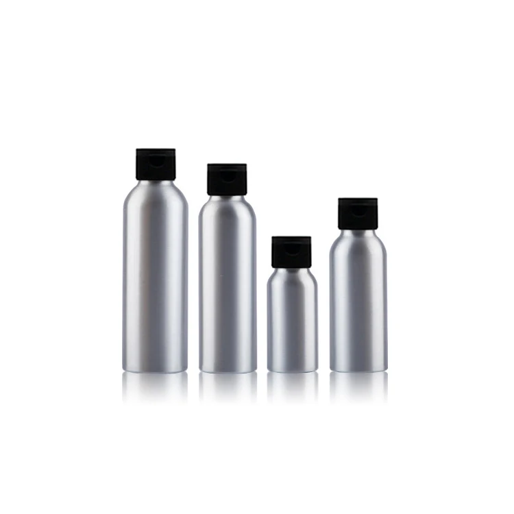 Cosmetic Stainless Steel 150ml 250ml 500ml Empty flip top Round Aluminium Metal Bottle Shampoo