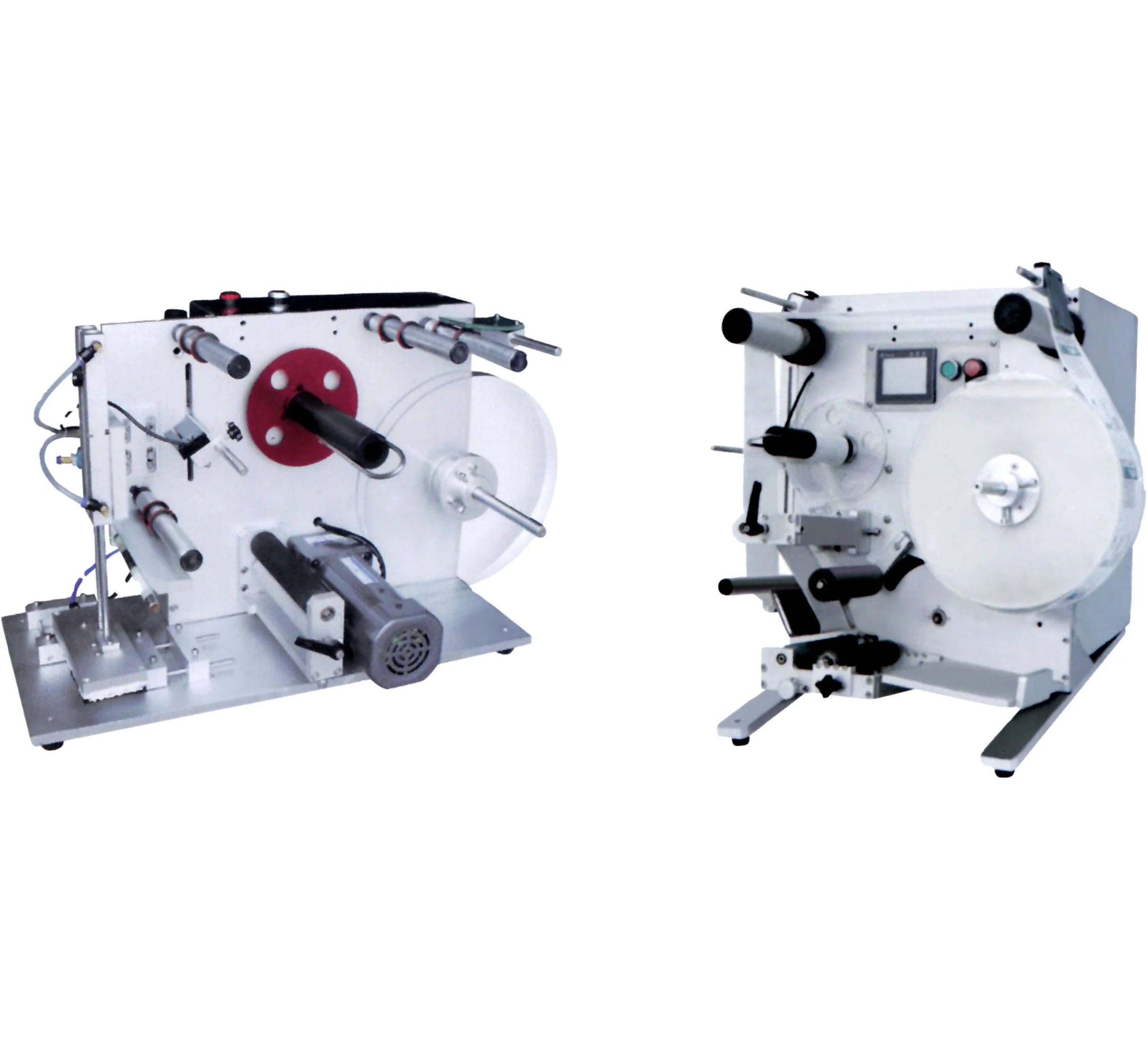 Desktop semi automatic plastic glass round bottle labeling machine