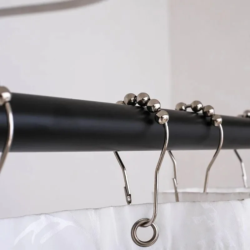 Hot selling high quality 12 pieces 304 stainless steel curtain hooks waterproof safety buckle anti-rust hook
