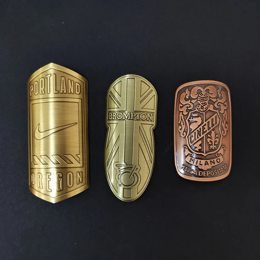 Custom Metal Logo for Bicycle Head 3d Metal Plate Label Bike Badge Emblem