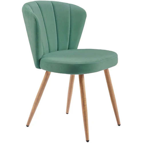 Germany overseas warehouse Velvet Fabric Oyster dining chair with wooden metal color leg