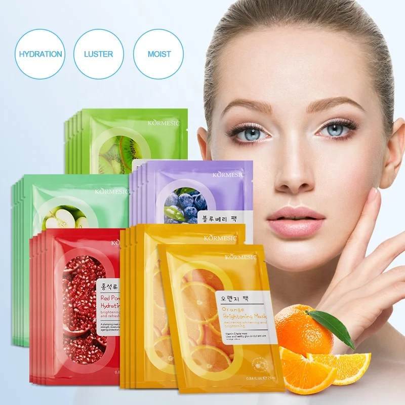 KORMESIC OEM & ODM natural skin care face mask sheet green tea anti aging collagen moisturizing firming beauty facial mask