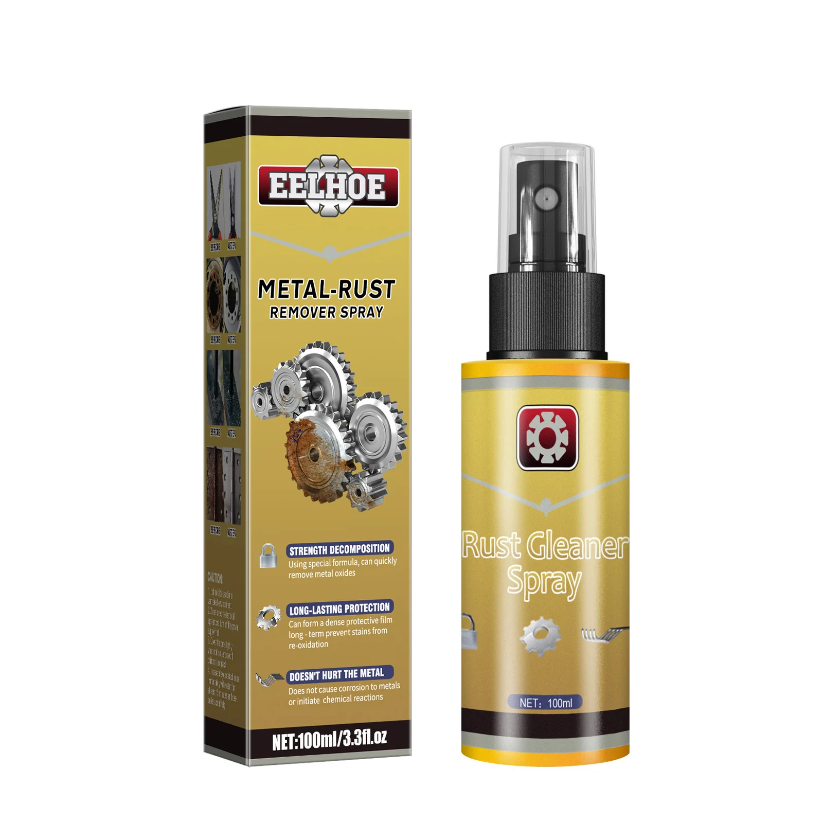 High Quality EELHOE Rust Cleaner Spray Kitchen Metal Rust Remover Multifunctional Rust Remover Spray