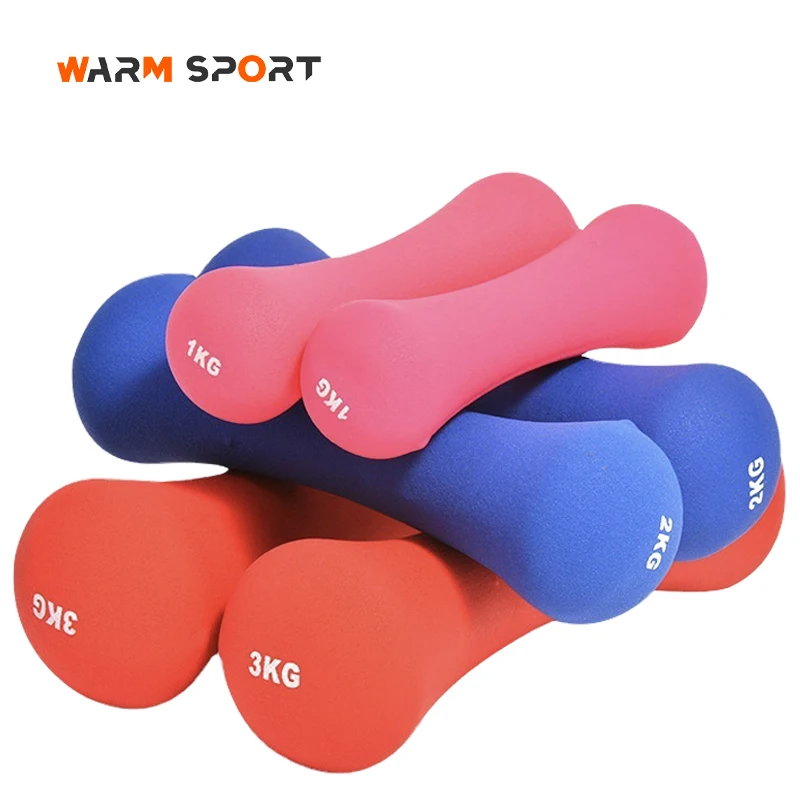Factory Fitness Equipment Various Colorful Non-slip Neoprene Coated Hand Weights Bone Shape Dumbbells For Women