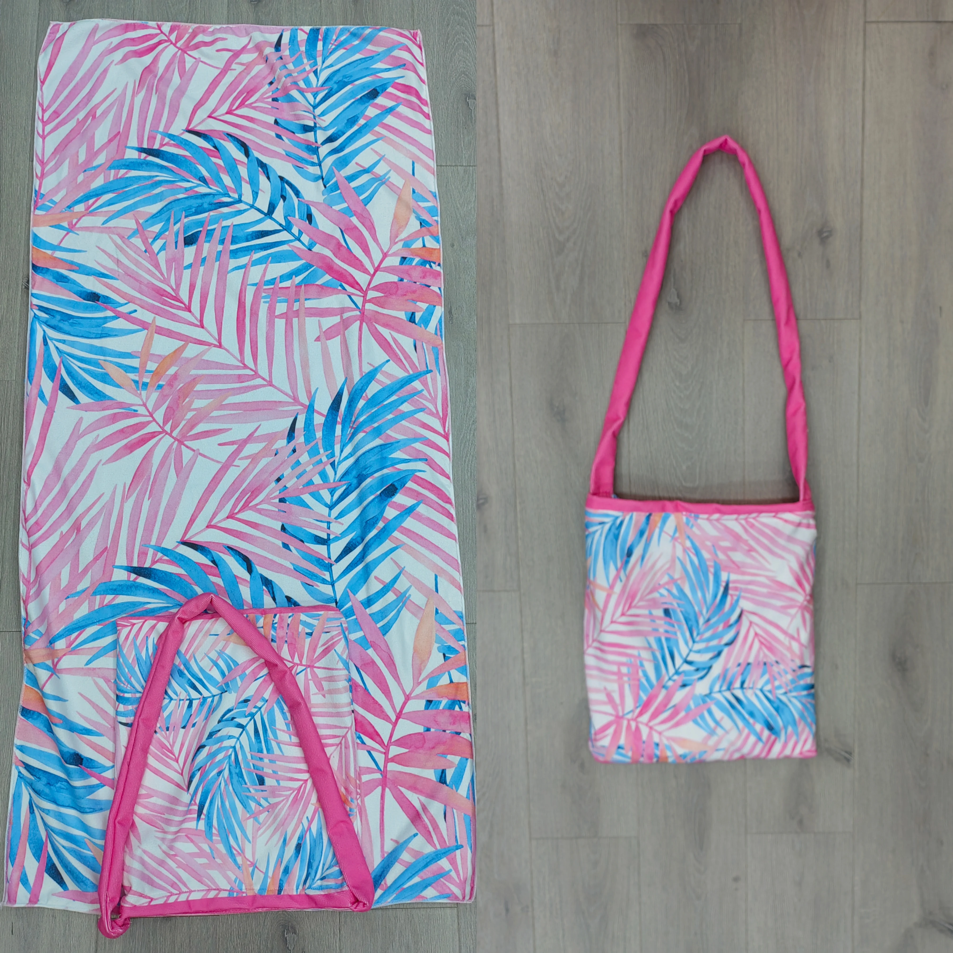 Portable 4 in 1 Microfiber Beach Towel Multi-Purpose Waterproof Beach Blanket Bag with Backpack