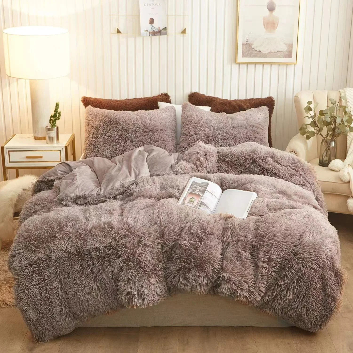 Bedding Quilt Cover Crystal Velvet European & American Style Plush Quilt Set Three-piece Set
