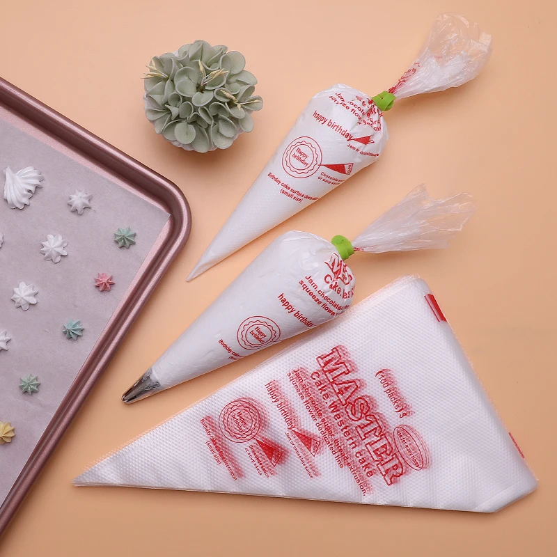 Custom 100pcs Pack Pastry Piping Bags Disposable Baking Accessories Cake Cream Pastry Bags