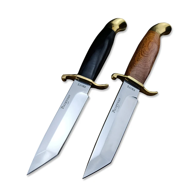 Русский открытый кемпинговый охотничий нож с фиксированным лезвием и кожаным футляром