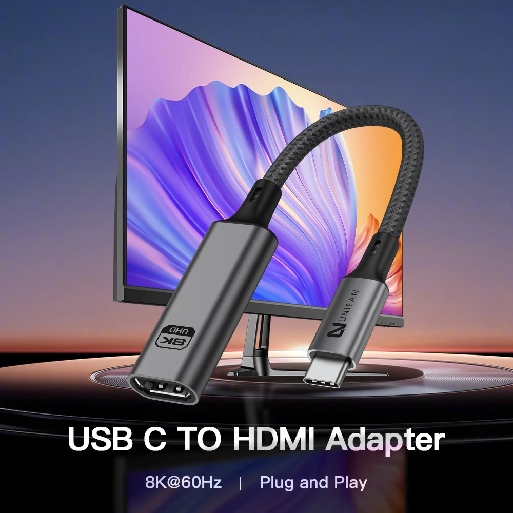 UNIEAN оптовая продажа с завода HD 2 м Type C на 8K 4K Hdmi кабель Usb 3 c 60 Гц порта дисплея для Macbook pro
