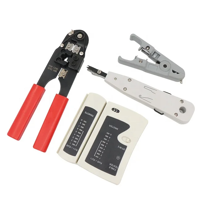 4 in 1  Lan Cable Network Hand Tools network tool kit cable tester wire stripper crimping stripping plier punch tool set