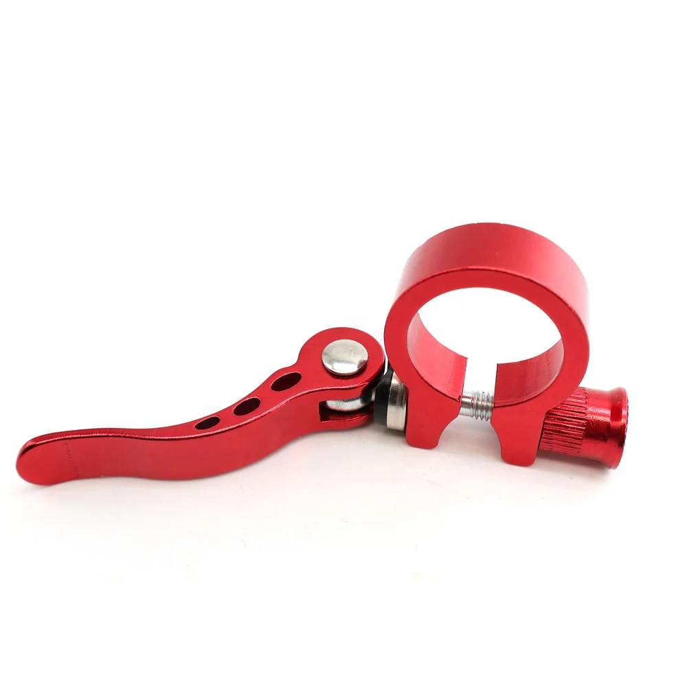 M5 Red Blue Anodized Aluminum Quick Release Cam Handle Seat Post Clamp For Pipe