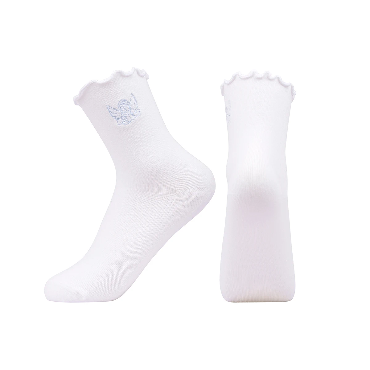 popular creative angel rose pattern white socks china