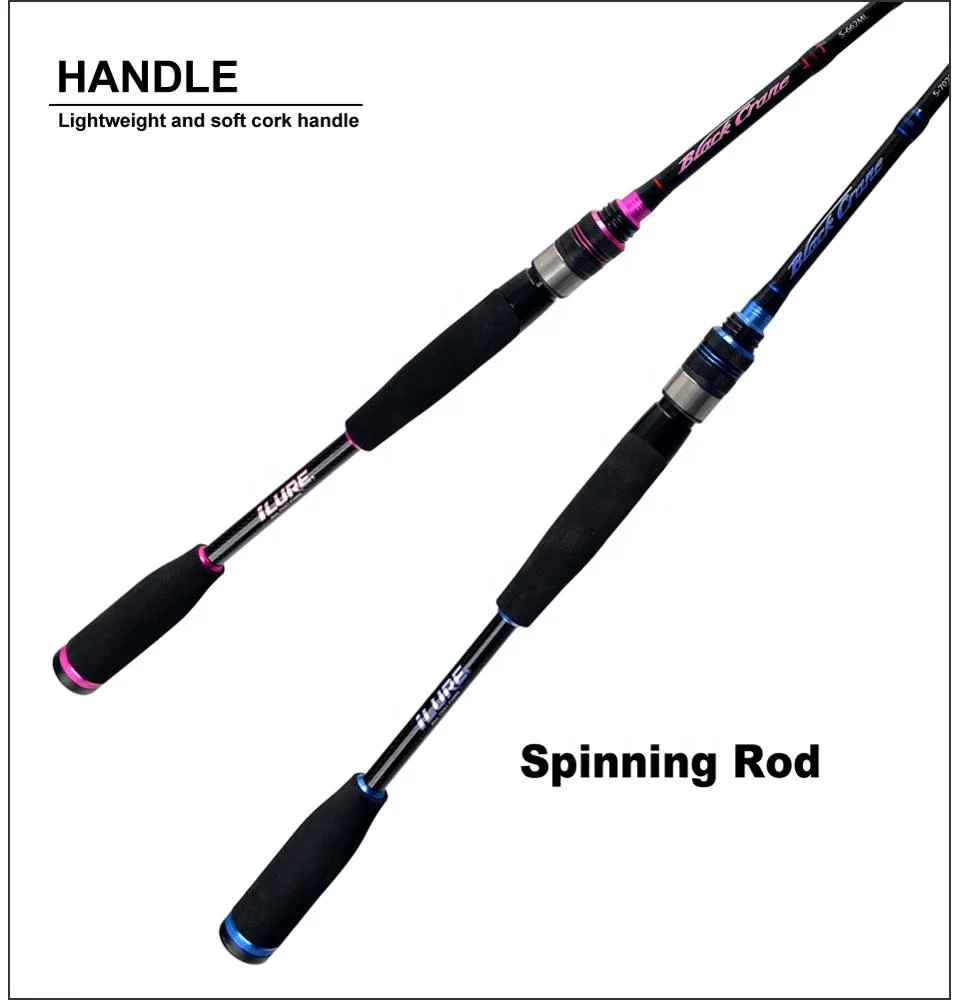 ILURE Wholesale EVA Black Handle 195cm Saltwater ML Spinning rod Fishing Rod
